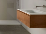 Plan vasque système d’évacuation discret L 50 à 201 x P 40 à 51 cm, finition lisse mate, 10 couleurs, Anti bactérien, résine Akrytan® teinté dans la masse, Livraison Offerte.